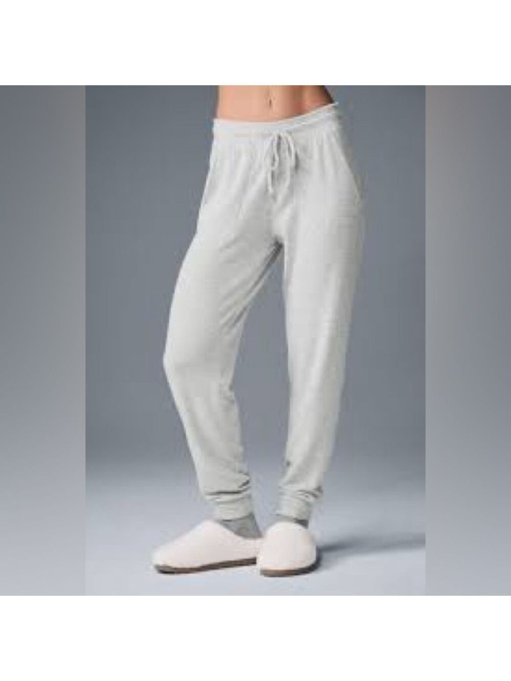 ALO Yoga Light Gray Track Pants With Dropped Crotch. Size Small